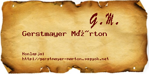 Gerstmayer Márton névjegykártya
